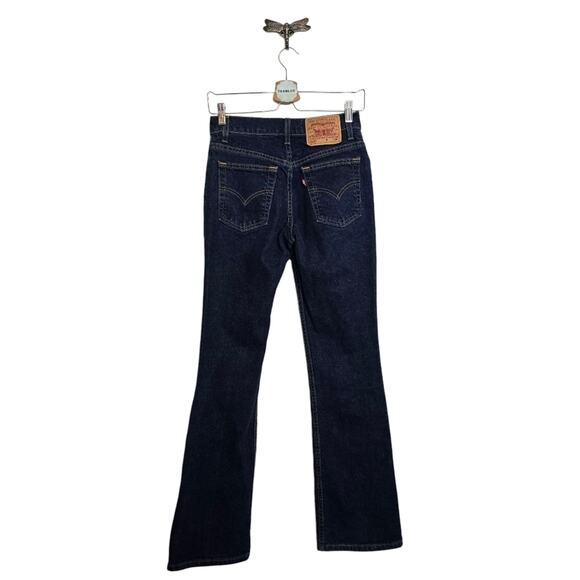 Levi's Vintage Y2K 2000 Women's 517 Boot Cut Flare Dark Blue Jean 3 JR M - Picture 2 of 13